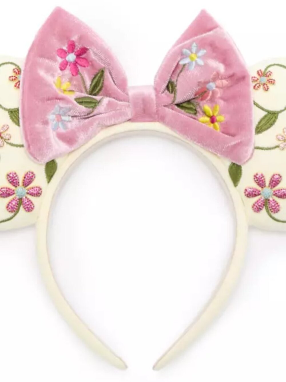 Baublebar Floral Embroidered Minnie Ears Flowers Headband Bow Mickey Ears
